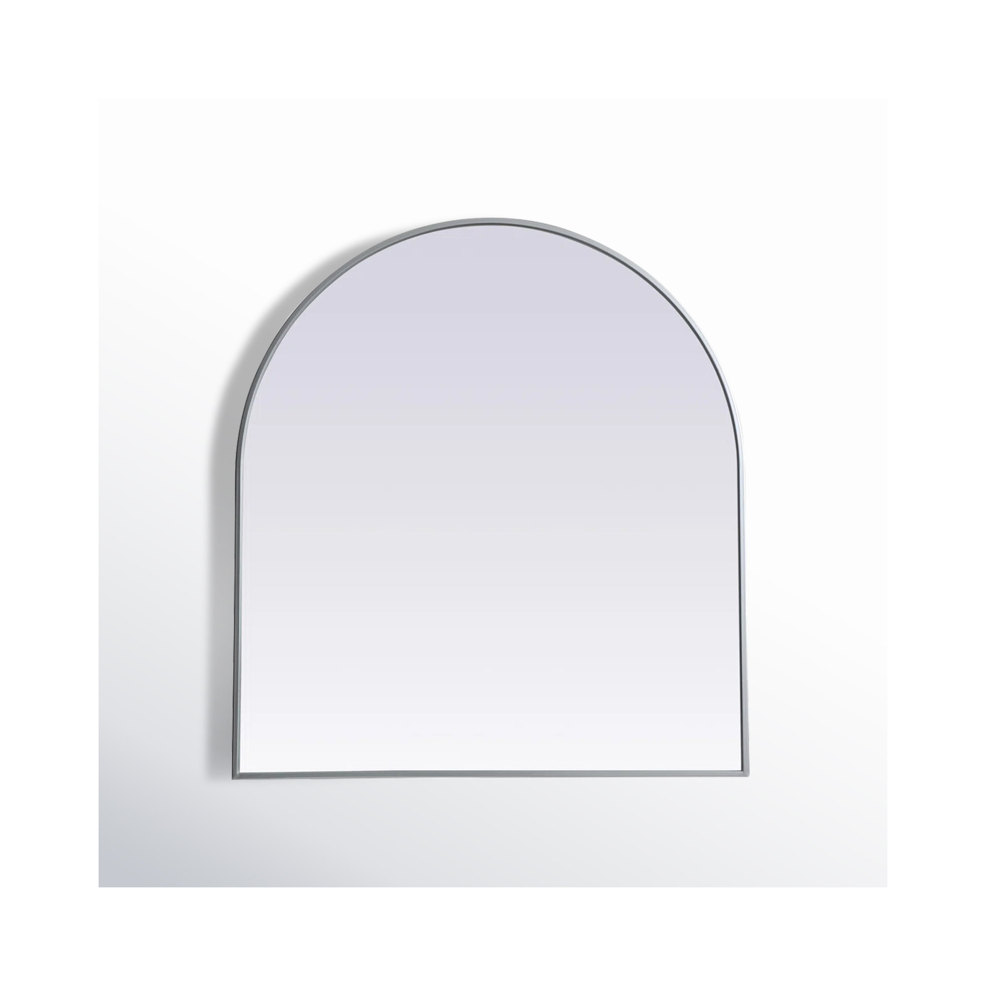 Sabine Metal Arch Wall Mirror, 36" x 33", Silver