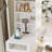 Vanity Desk With Outlet, Hollywood Vanity With Glasss Drawers Tabletop