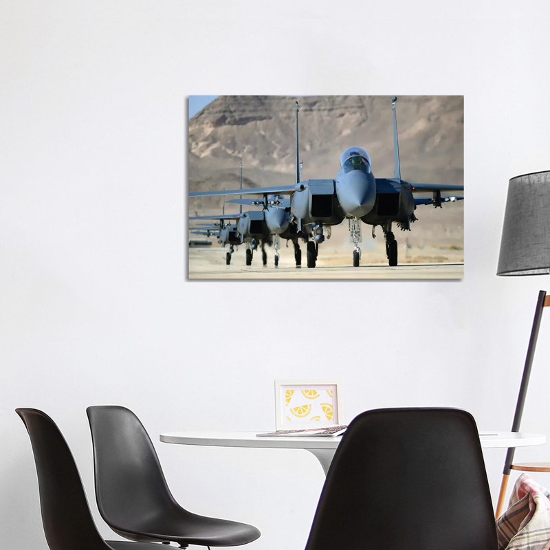A Group Of F-15E Strike Eagles At Uvda Air Force Base, Israel - Wrapped Canvas Print, 101.6 cm H x 66.04 cm W x 1.91 cm D