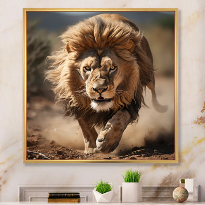Lion africain qui court - Lion, art mural