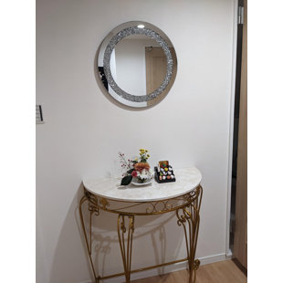 QMDECOR Crush Diamond Miroirs muraux 12 pouces avec chaîne en fer