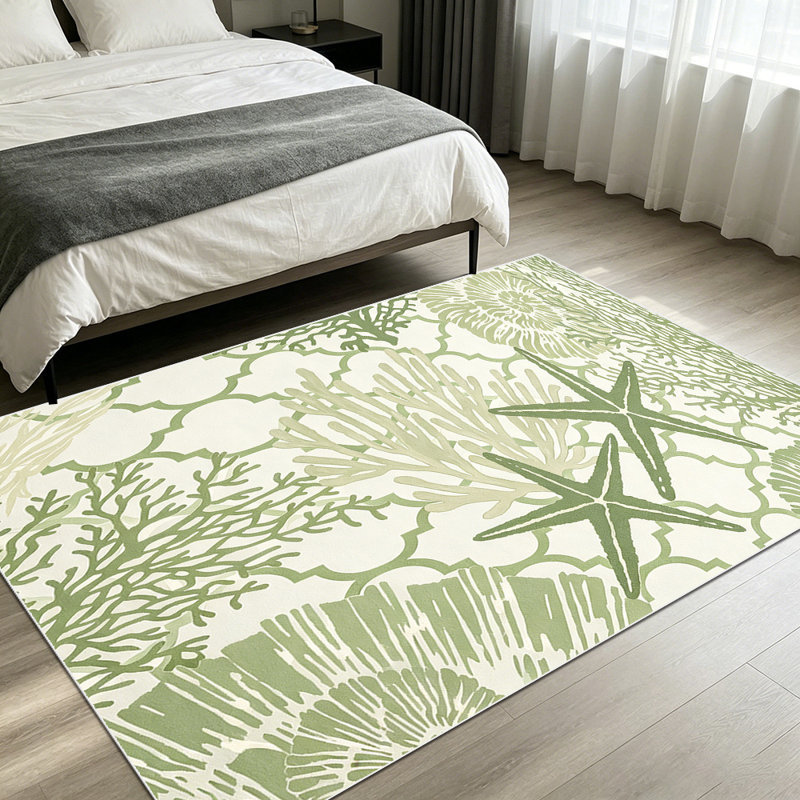 Tapis de bord de mer à motif de treillis 1PC Coastal Nautical Ocean Starfish, Rectangle 3 pi 4 po x 5 pi 4 po