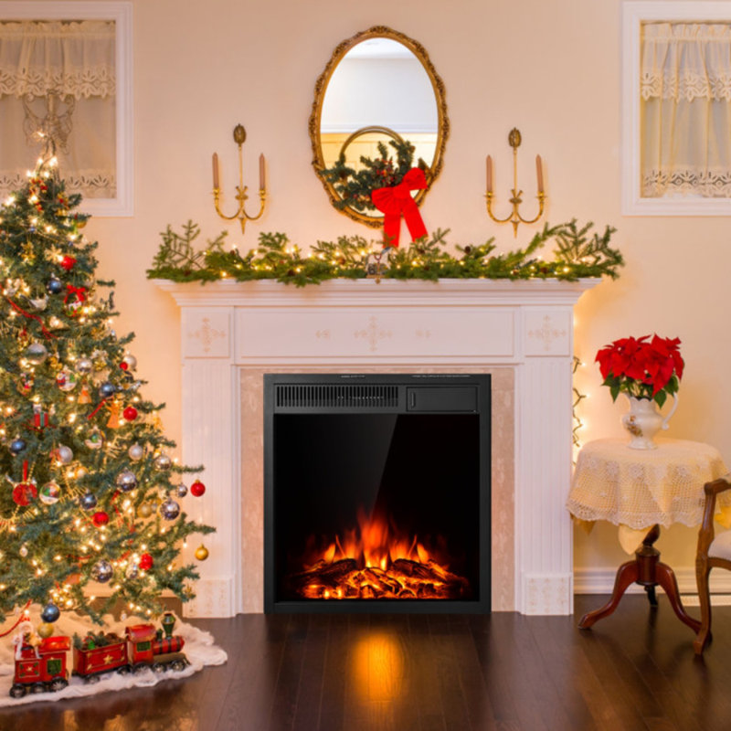 22.5 in. Electric Fireplace Insert with 7 Brightness Levels, Timer, Overheating Protection