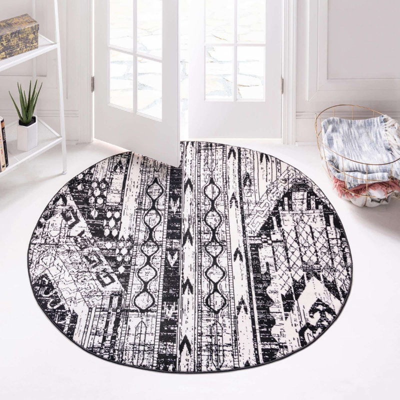 Wenden Ikat Indoor Rug, Round 7'