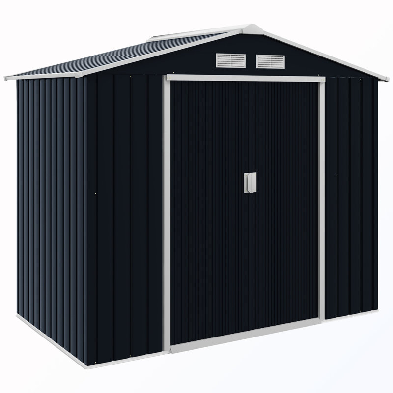 Remise de rangement extérieure avec toit incliné, Gris foncé