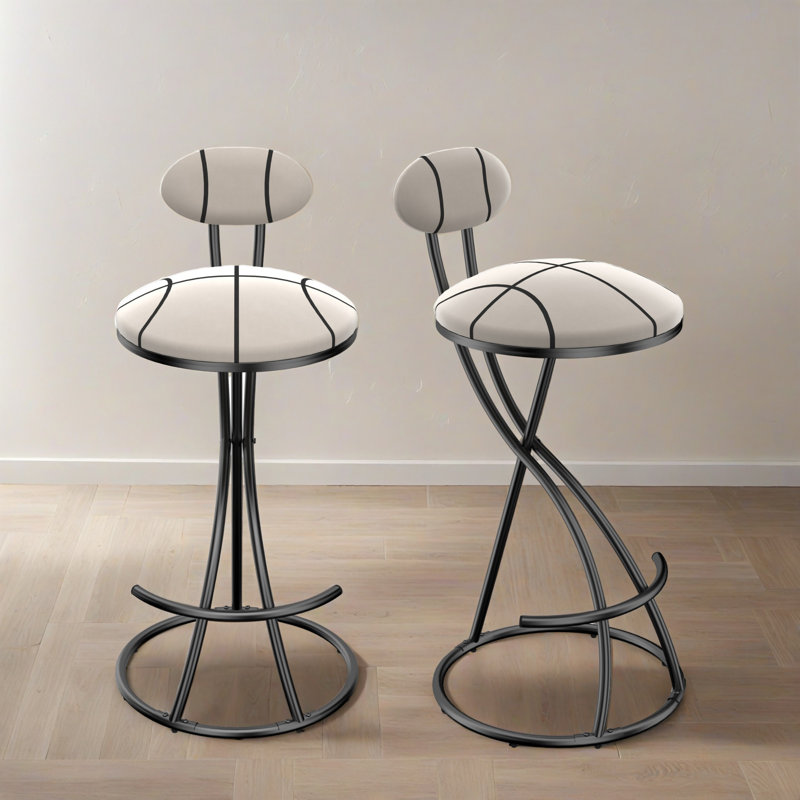 Tabouret de bar rembourré à hauteur de comptoir avec tabourets de bar sans dossier et dossier pour la salle à manger (ensemble de 2)
