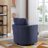 32"W Slipcovered Upholstered Swivel Barrel Chair-1912470072