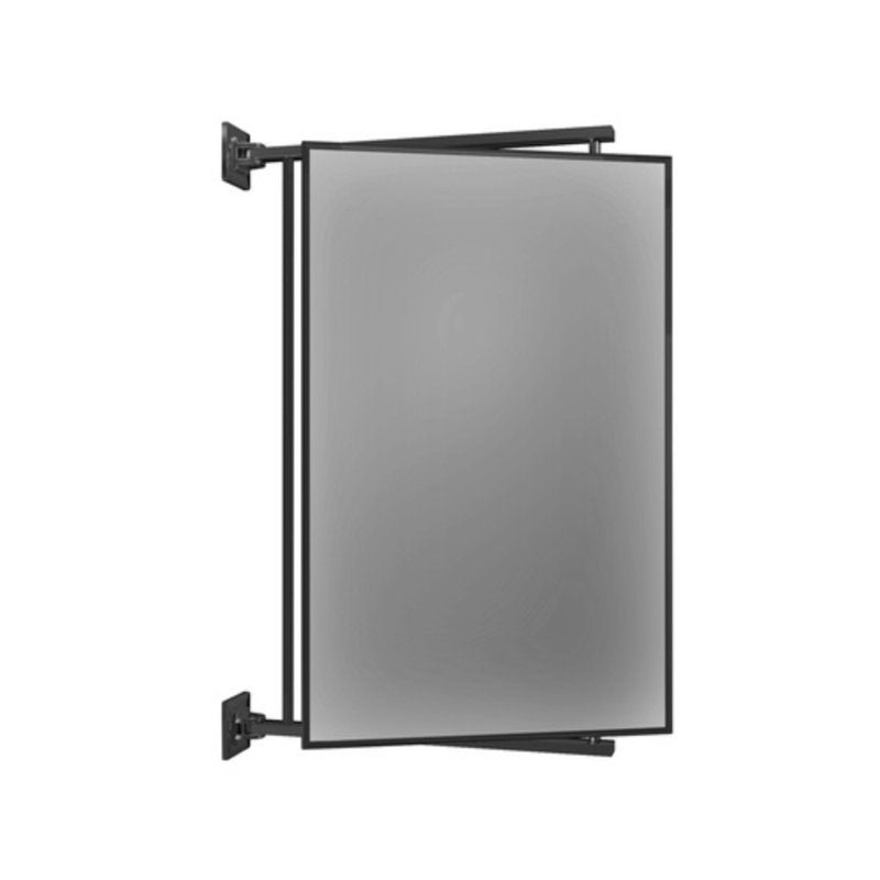 Miroir rectangulaire à double charnière Pivot-N-Vue, Noir mat, 22 po x 14 po