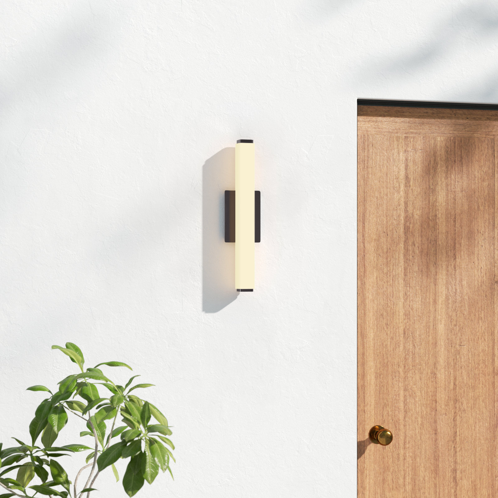 Erby Single Light Glass Dimmable LED Flush Mounted Sconce, Bronze, 3000K, 4.88" H x 20" W x 3.13" D