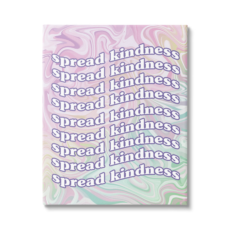 Spread Kindness Pastel Pattern Motivational Canvas Art