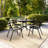 Amlie 31.5" Square Glass Dining Table with 4 Aluminum Chairs-46535393