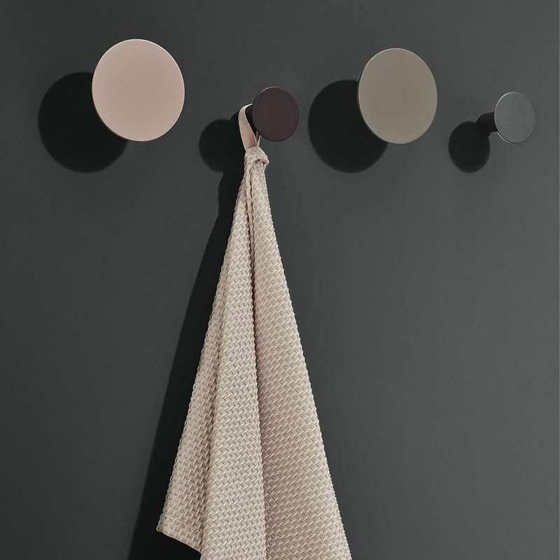 Ponto Plastic Wall Hook, Black/Pink/White/Beige