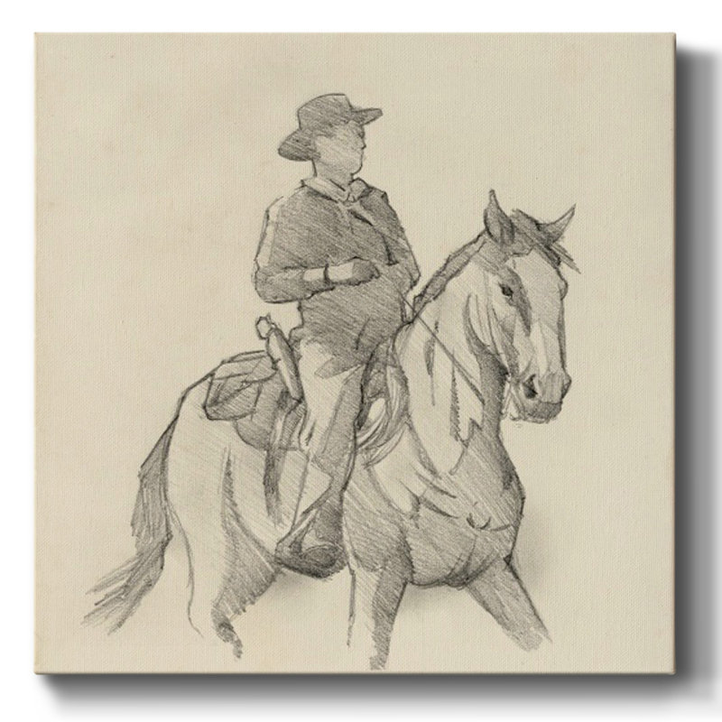Western Rider S croquis I sur toile, H 24 po x l 24 po