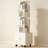 360 Degree Rotating Display 5 Tier Corner Bookshelf, Floor Standing Bookcase Storage Rack, Wood Narrow Book Shelf Organizer-1529614911