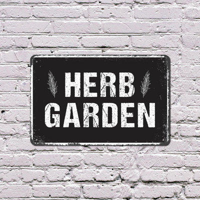 Herb Garden 11 Inch x 17 Inch Plastic Sign