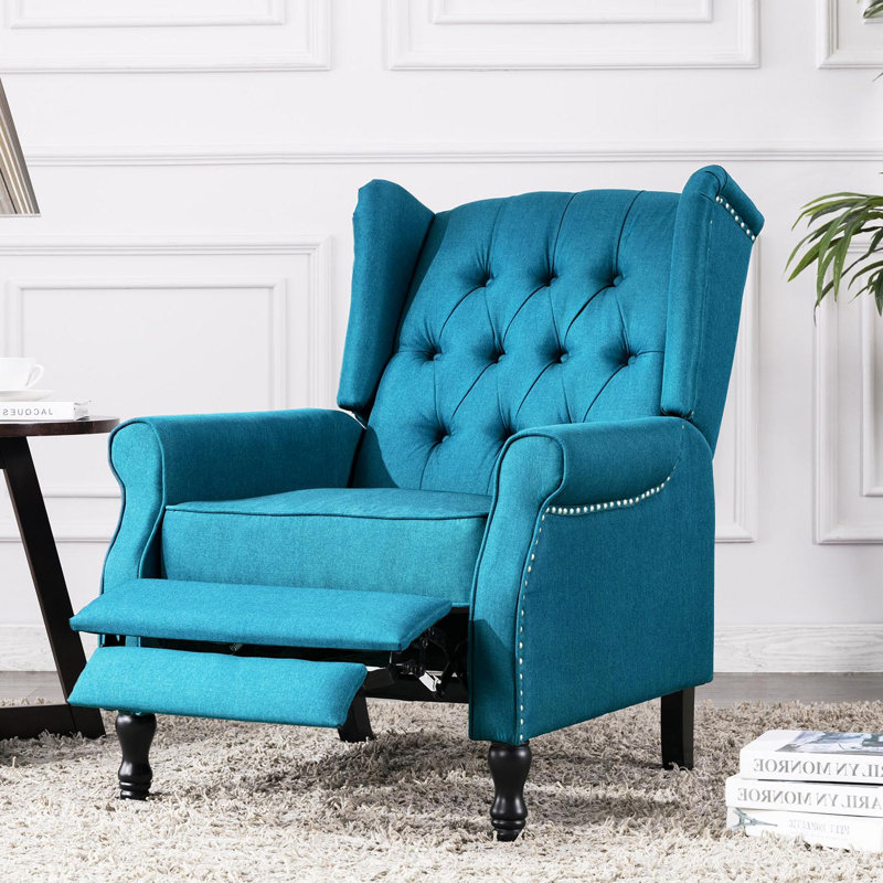 Druv Recliner, Blue Linen