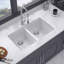Évier de cuisine encastré en quartz / granite à double cuves 33 "x 19"-111027050