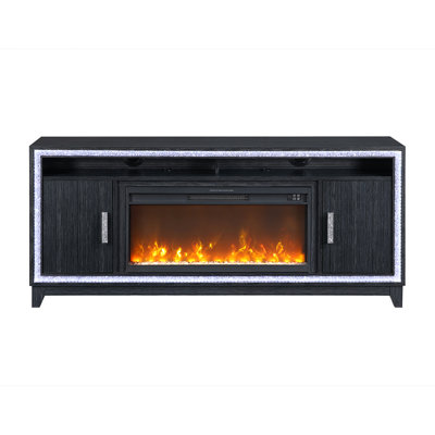 Dark Grey 72 Inch Fireplace