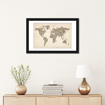 «Women Shoes (bottes) World Map» par Michael Thompsett, impression sur toile tendue