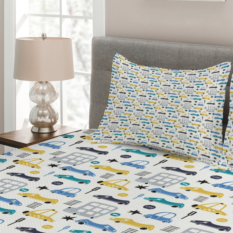 Polyester Coverlet, King Bedspread + 2 Shams
