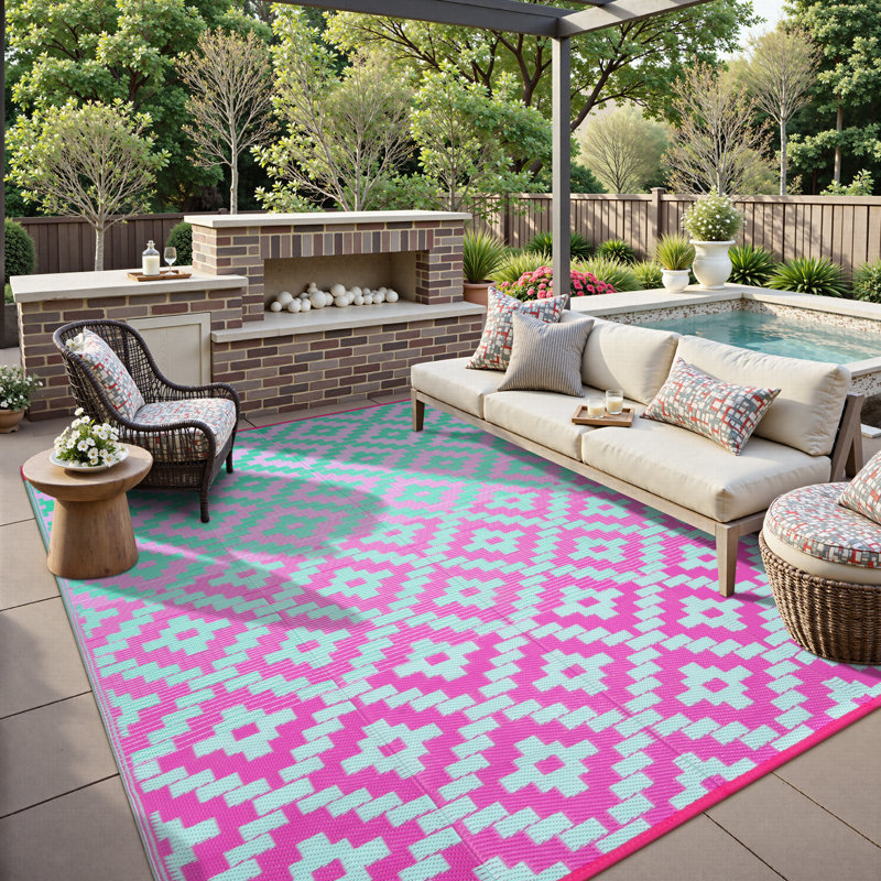 Tapis en polypropylène durable tant pour l'extérieur que pour les patios, les jardins et les abords de piscine