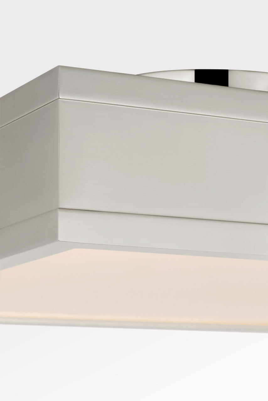 Radcliff Single Light Flush Mount, Polished Nickel, 4" H x 12" W x 12" D