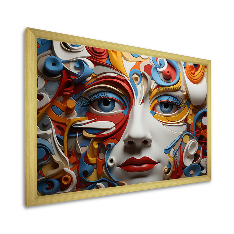 Opt Transcendent Contrasts I - reproduction sur toile, Encadrement doré, H 16 po x l 32 po x P 1 po
