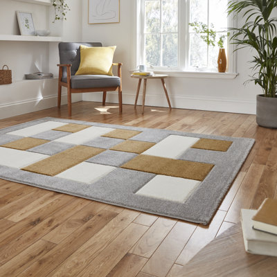 Thackinh area rug Machine Woven Grey/Yellow