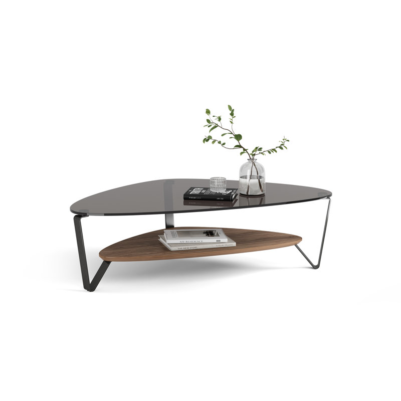 Dino Coffee Table, Natural Walnut, 15.5" H x 44" L x 27" W