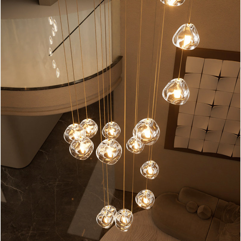 Lustre en cristal 15 lumières à intensité variable , Noir mat