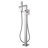 Rift Collection Single Handle Floor Mounted Roman Tub Filler Faucet with Hand Shower - Brushed Nickel-92021221