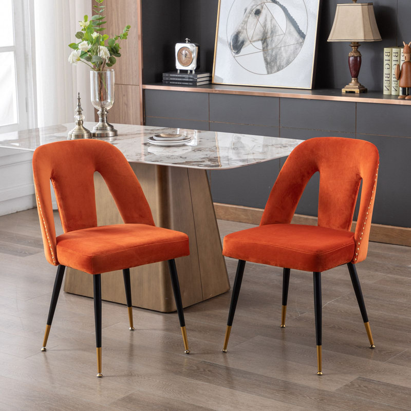 Dining Chair,dining room chair,dinning chair,kitchen chair, 2, Orange