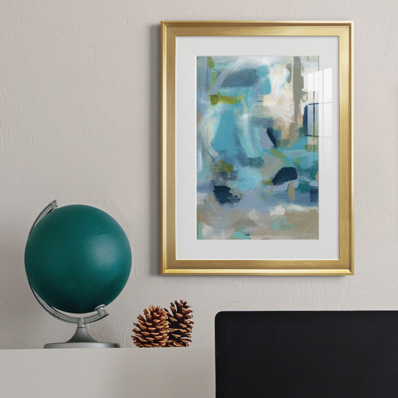 Circle the Beachfront - Peinture encadrée, H 18,5 po x l 24,5 po x P 1,5 po, Or