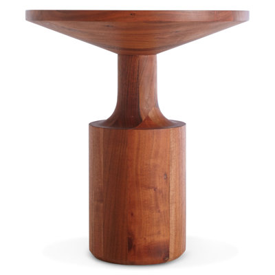 Turn Solid Wood Pedestal End Table