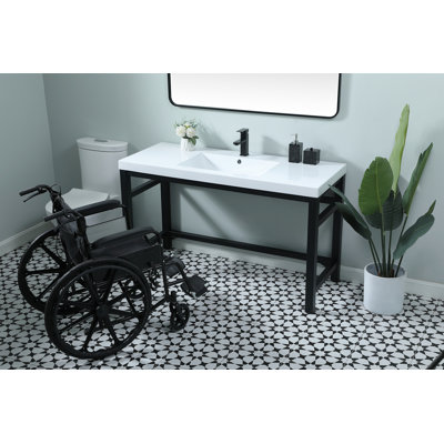 Raya 54'' Single Bathroom Vanity with Resin Top