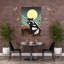 «Raccoon Under Moonlight Abstract Contemporary Bird Forest Landscape», reproduction d'art mural-133609403