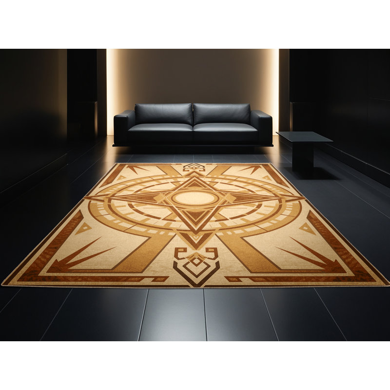 Tapis arc-en-ciel doux et moelleux à motif de cercles magiques Kelton, 3 X 5