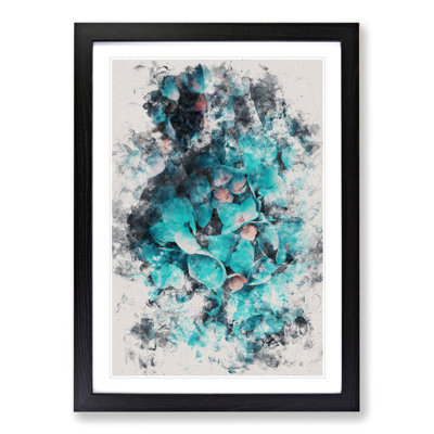 Teal Blue Hydrangeas - Picture Frame Painting