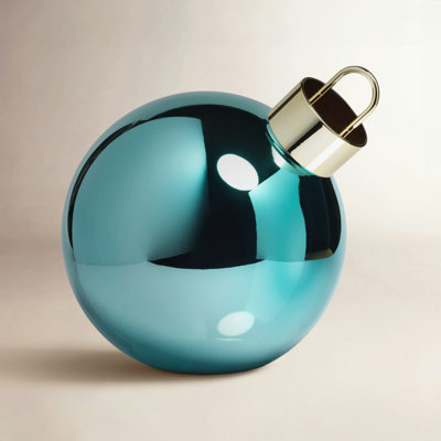 Lighted Glass Slanted Ball Christmas Ornament