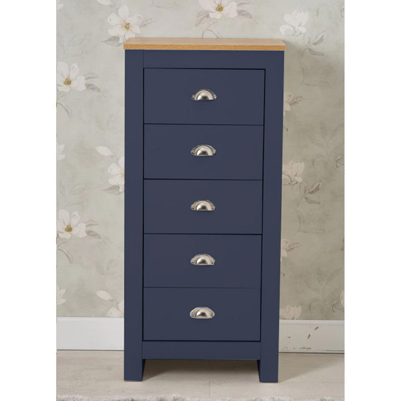 Odyle 53cm W Chest of Drawers, Blue/Oak