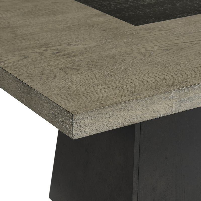 Rizzo 54" Gray and Dark Espresso Wood Square Dining Table