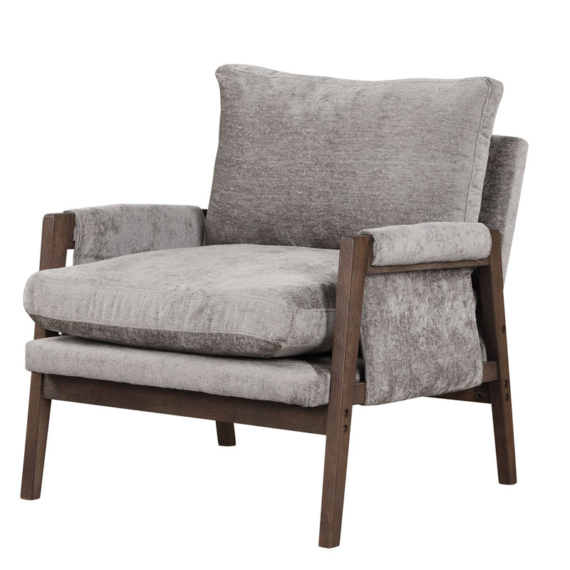 Chaise d'appoint Blerton, Velours gris en double