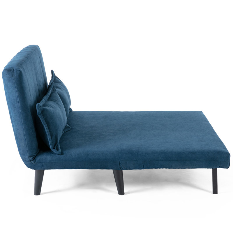 Nari 125.5Cm Linen Armless Sofa Bed, Blue