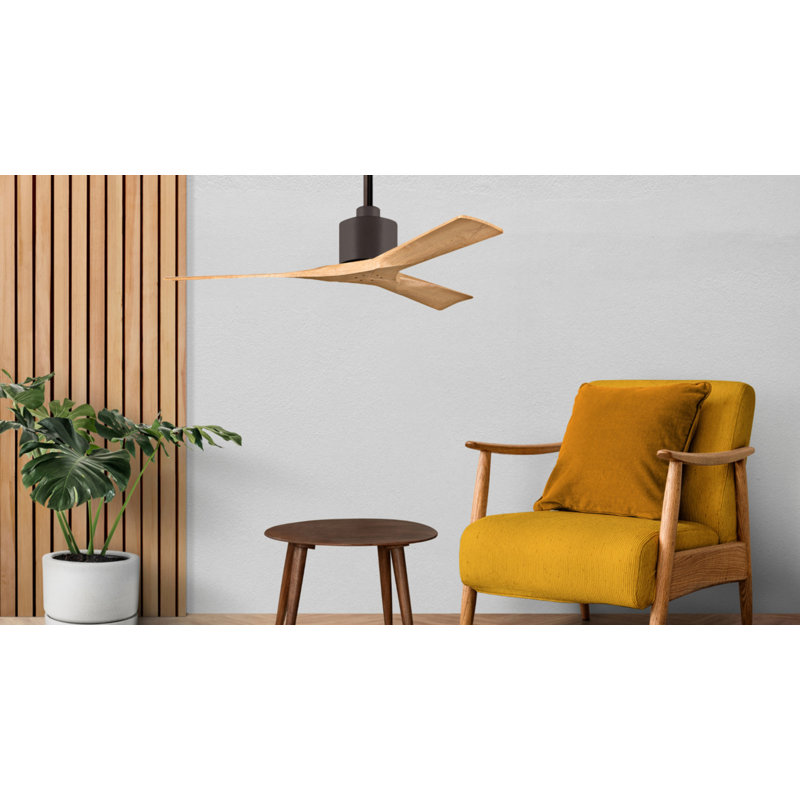 Nan 42" Ceiling Fan In Blades, Textured Bronze, Light Maple Tone
