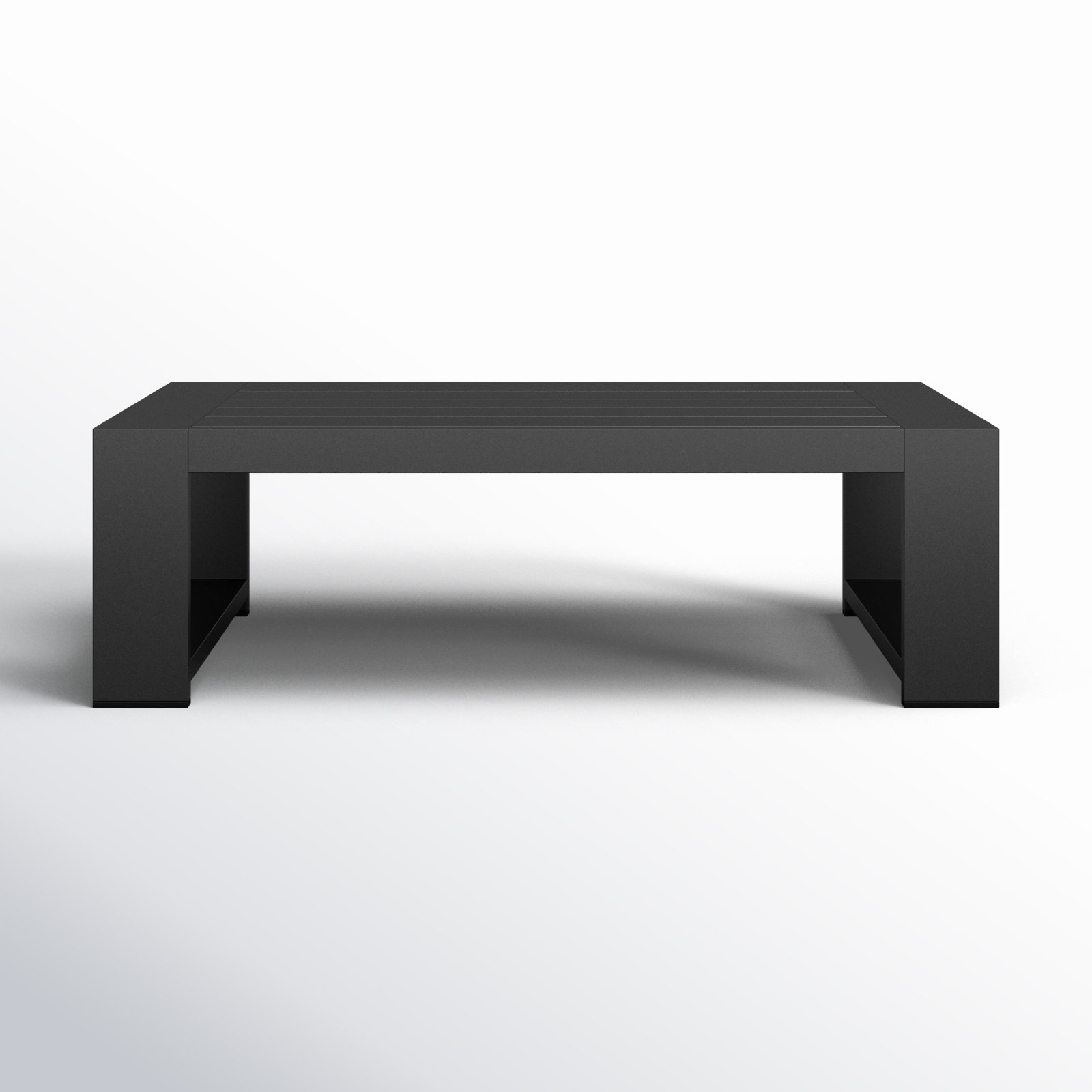 Hoyt 47.25” Outdoor Aluminum Coffee Table, Slate Black