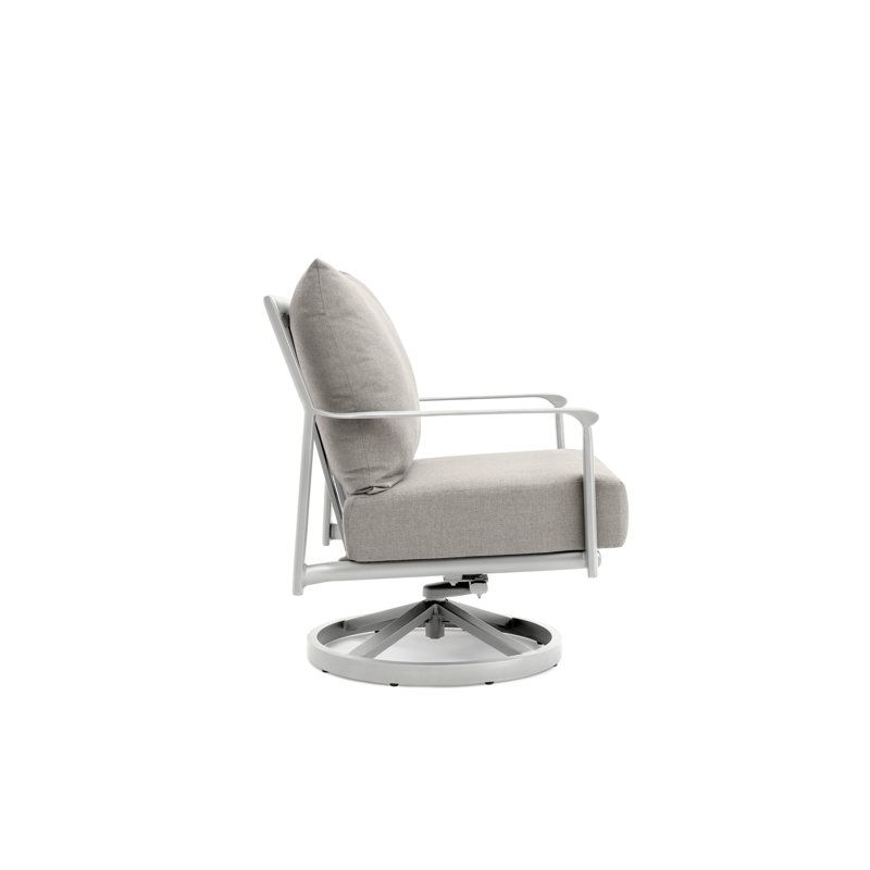 Chaise de patio pivotante avec coussins Aspen, Taupe, Gris clair