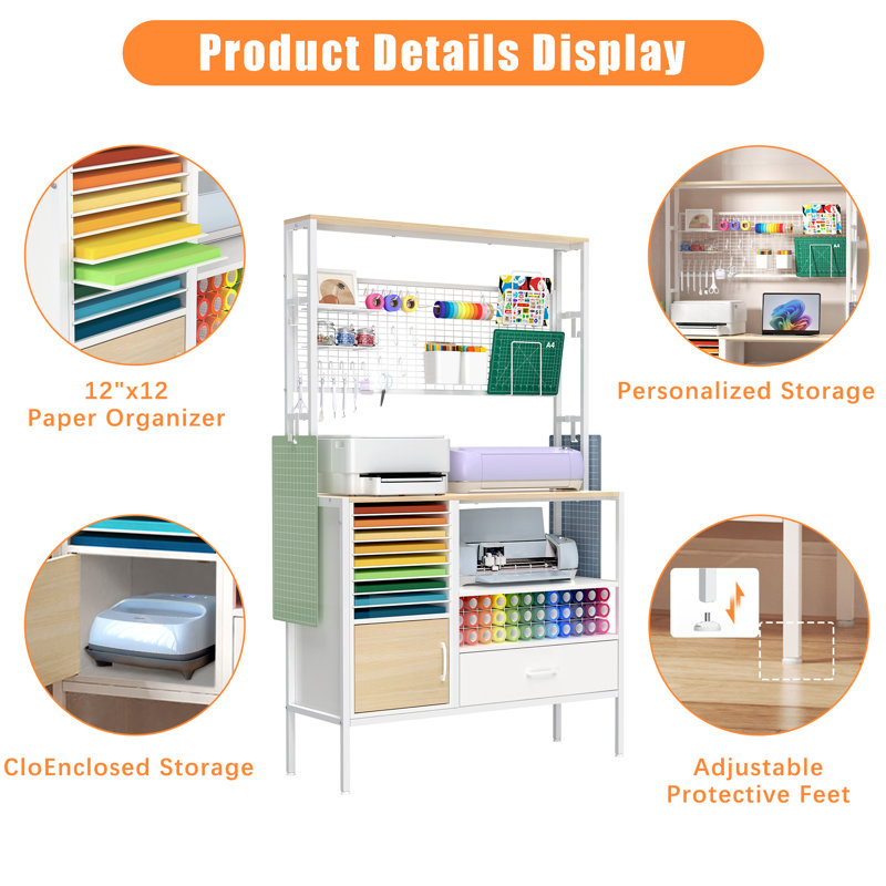 Craft Storage Cabinet Compatible with Cricut Machines
