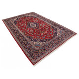 One-of-a-Kind 6'7" x 9'11" Area Rug in Red/Beige/Navy Blue/Malibu