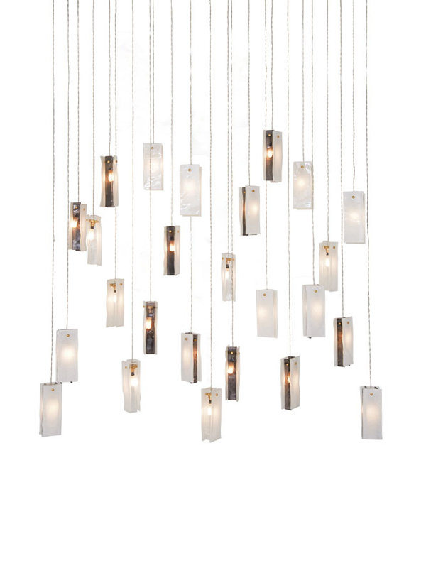 25 - Light Pendant, White/Black/Clear
