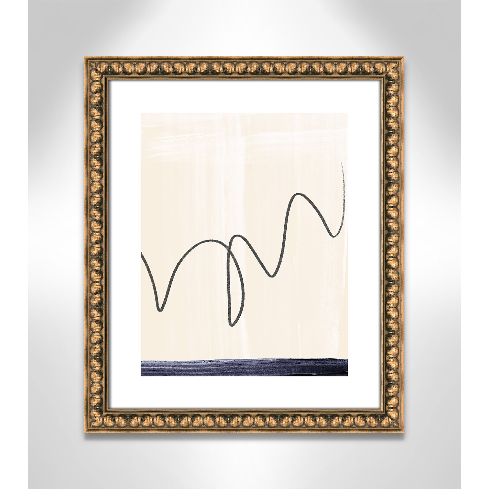 Departured II - Picture Frame Painting Print, Gold Bead Framed Paper, 20" H x 17" W x 1.13" D